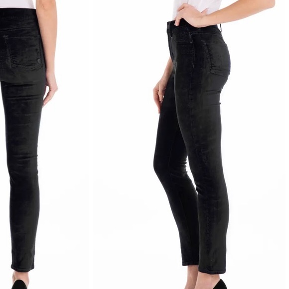 Fidelity‎ Denim Luna Velveteen Ultra High Black Ankle Jeans Size 27 - Picture 2 of 6